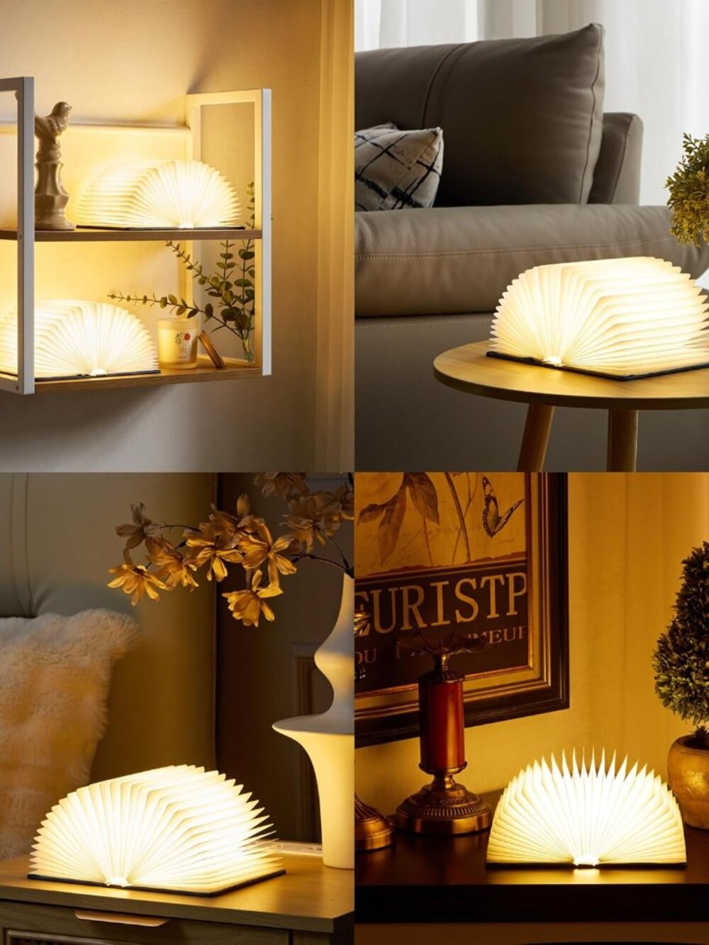 Book Lovers Gifts BookLamp - 5 Color Lights, 1200mah Battery, Foldable Paper Lam - Picture 3 of 9